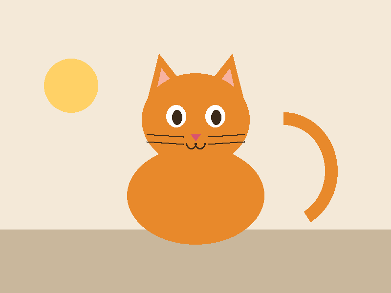 Dibujo de un gato naranja